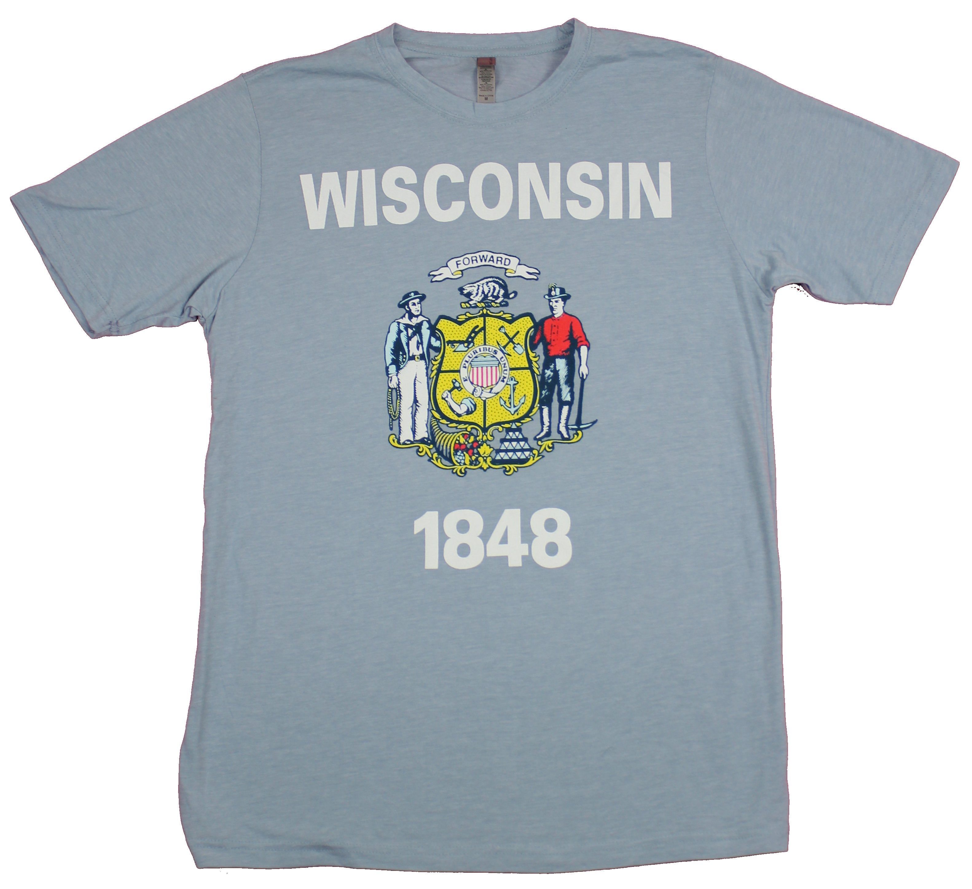 Wisconsin Mens T-Shirt  - 1848 Flag Style Image