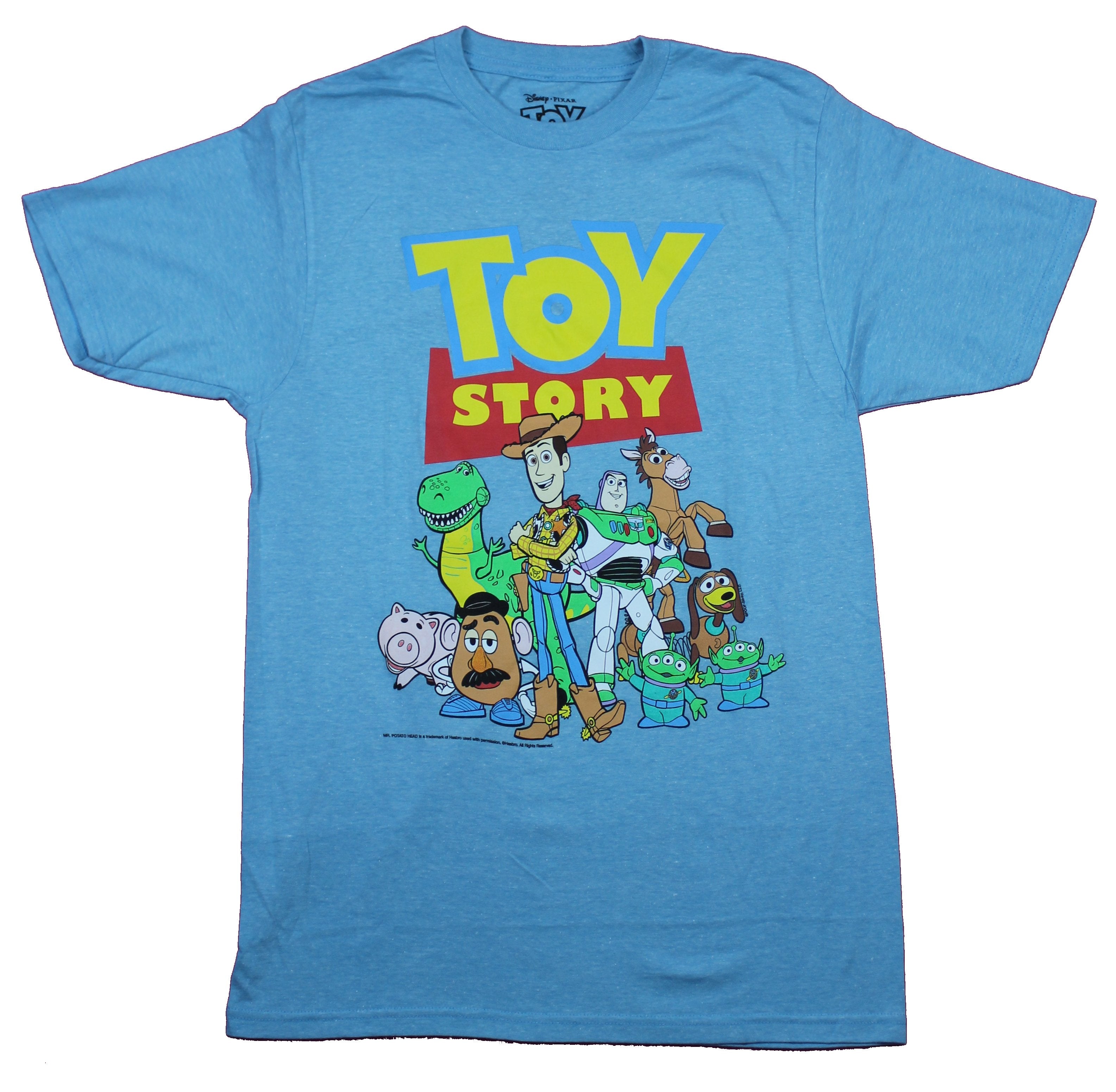 Toy Story Mens T-Shirt  - Buzz Woody & the Crew Under Original Logo