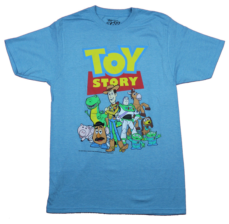 Toy Story Mens T-Shirt  - Buzz Woody & the Crew Under Original Logo