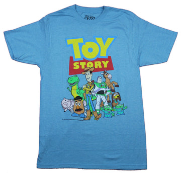 Toy Story Mens T-Shirt  - Buzz Woody & the Crew Under Original Logo