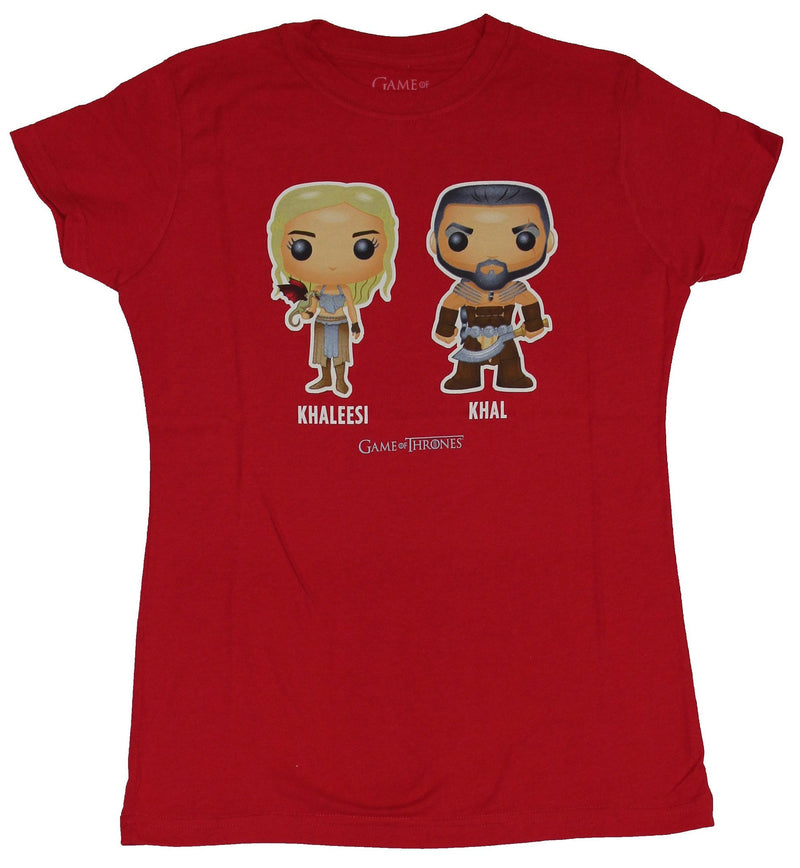Game of Thrones Girls Juniors T-Shirt - Khaleesi & Khal Funko Pop Style Image