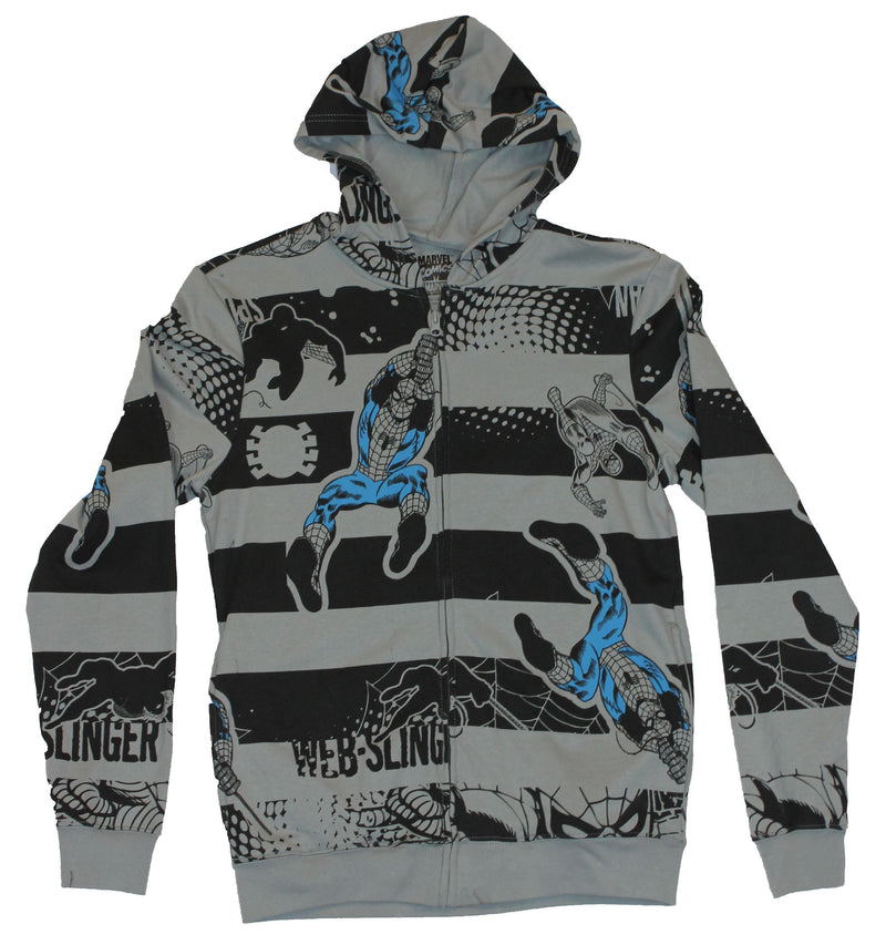 Spider-Man (Marvel Comics)  Mens Zip Up Hoodie Sweatshirt - Swing Image All-Over