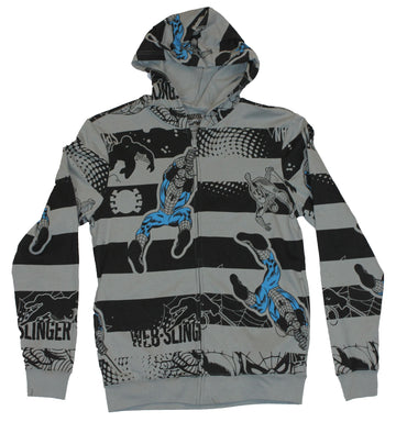 Spider-Man (Marvel Comics)  Mens Zip Up Hoodie Sweatshirt - Swing Image All-Over
