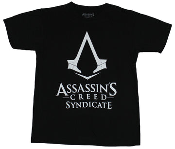 Assassin's Creed Syndicate Mens T-Shirt - Simple Trident Logo Over Name