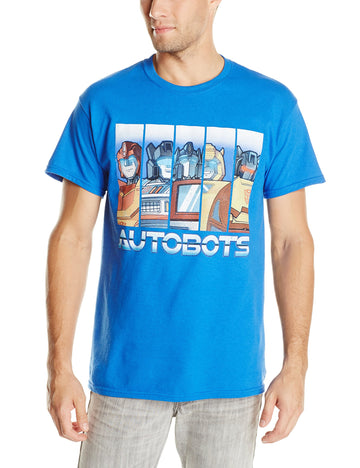 Transformers Mens T-Shirt - Autobots Optimus & More Five Bar Image