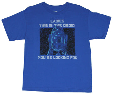 Star Wars Mens T-Shirt - "Ladies I'm the Droid Your Looking For" R2D2 Image