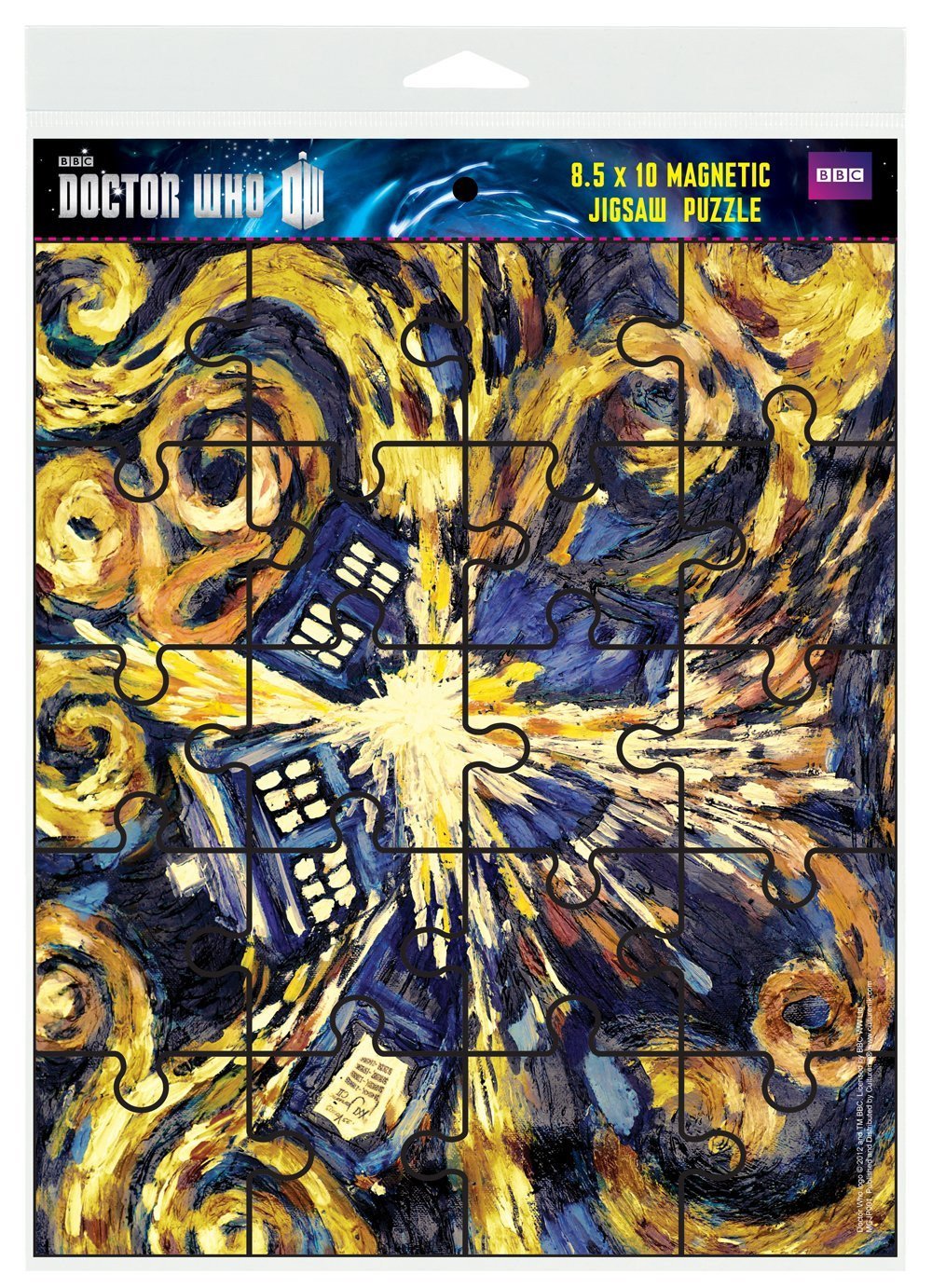 Doctor Who The Exploding Tardis (Van Gogh Exploding TARDIS) Sci Fi British TV Television Show (8.5x10 Inch) Magnetic 20-Piece Jigsaw Puzzle Magnet by Culturenik