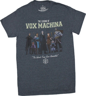 Vox Machina Mens T-Shirt - Cast Worst Team Ever Assembled