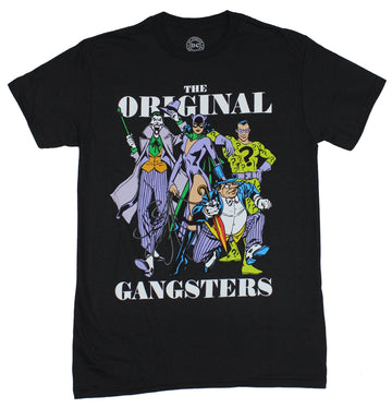Dc Comics Mens T-Shirt - Original Gangsters Joker Penguin Catwoman Riddler