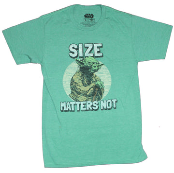 Star Wars Mens T-Shirt - Yoda Size Matters Not Circle Image