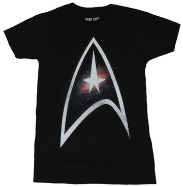 Star Trek Mens T-Shirt  - Starfleet Giant Spacey Logo Star Fleet Image