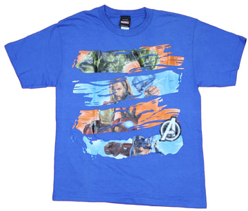 Avengers Youth T-Shirt - Character Rip Swipes Cap Hulk Thor & Iron Man