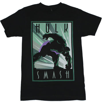 Hulk (Marvel Comics) Mens T-Shirt - "Hulk Smash" Stylized Smashing Hulk Image