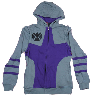 Hawkeye  Mens Zip Up Costume Hoodie - Zip Off Sleeves Costume Design