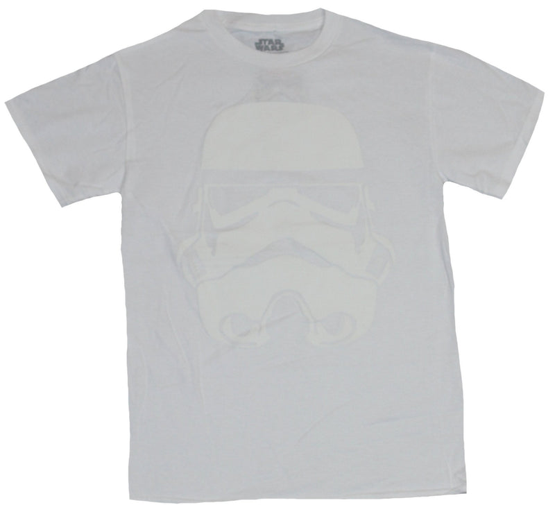 Star Wars Mens T-Shirt - White Print Stormtrooper Face - Inmyparentsbasement.com