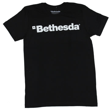 Bethesda Mens T-Shirt - Simple White Word Logo Image
