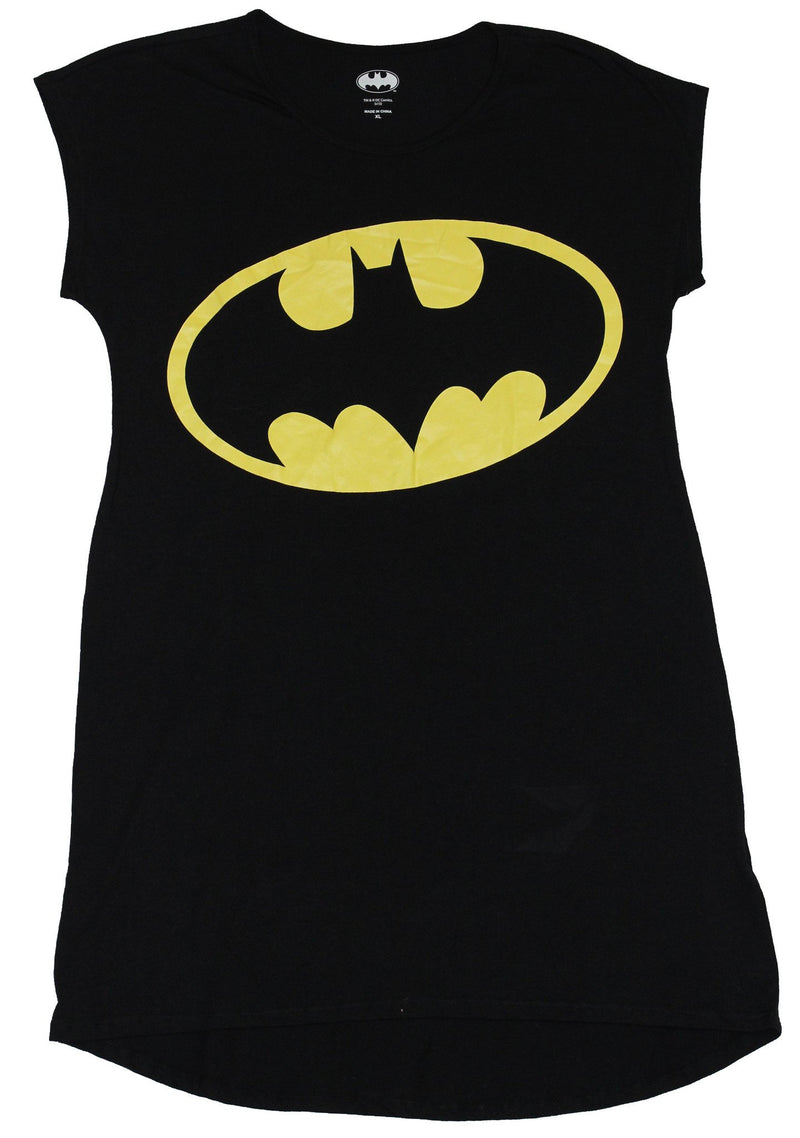 Batman (DC Comics) Girls Juniors  Long fit T-Shirt -  Titled Oval Logo