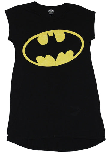 Batman (DC Comics) Girls Juniors  Long fit T-Shirt -  Titled Oval Logo