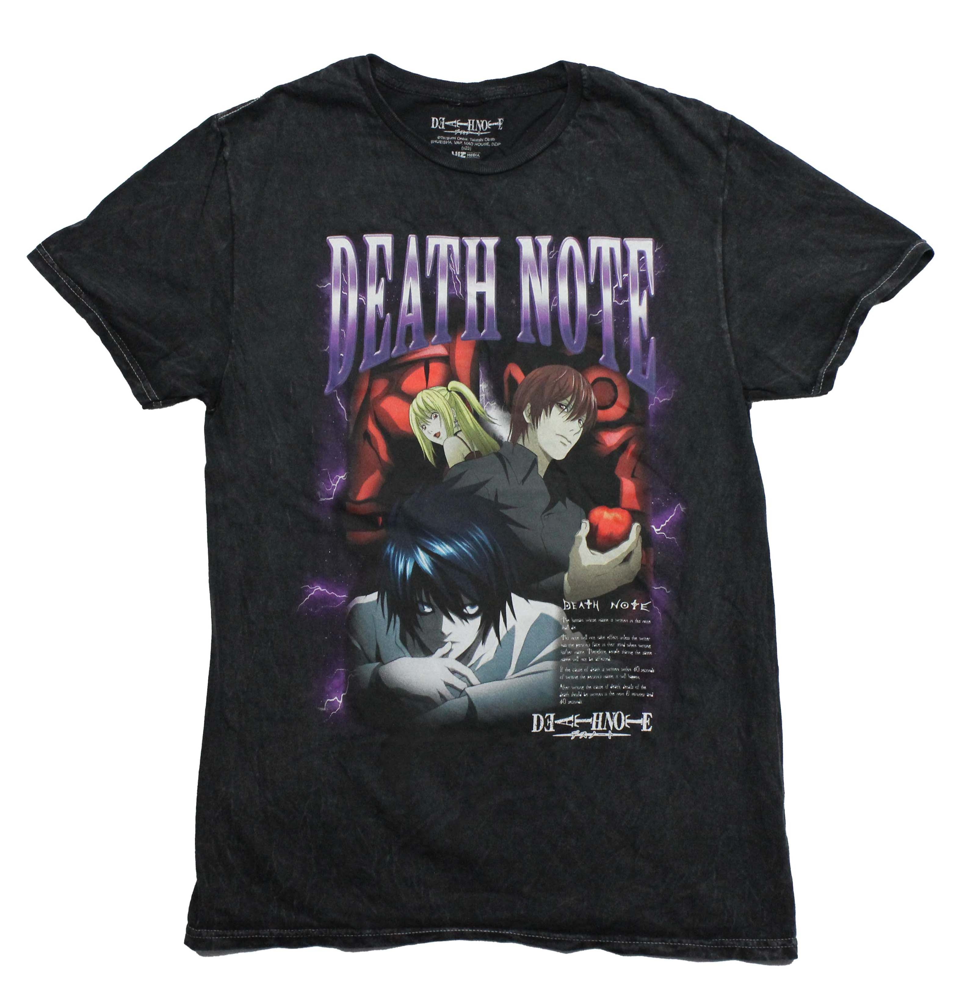 Note Merch Death Note Mens T-Shirt - L Besides Death Note Instructions Misa & Light