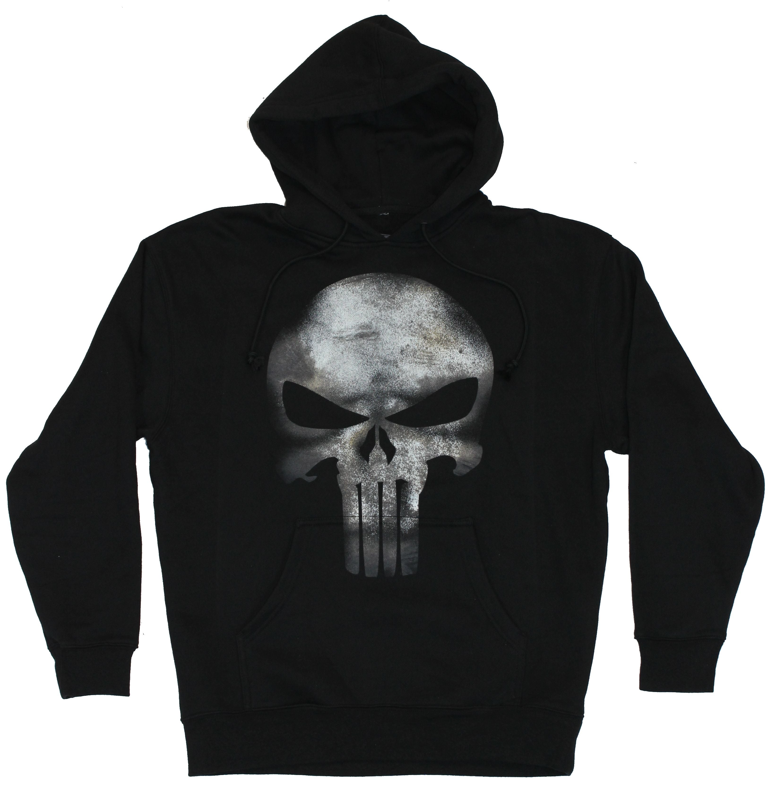 The Punisher (Marvel Comics) Mens Hoodie Sweatshirt - Concrete Stained Logo