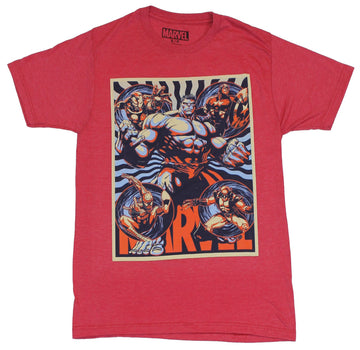 Marvel Comics Mens T-Shirt - Hulk Centered Surrounded By Hero Circles Image