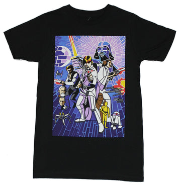 Star Wars Mens T-Shirt - Stained Glass Style New Hope Poster Image