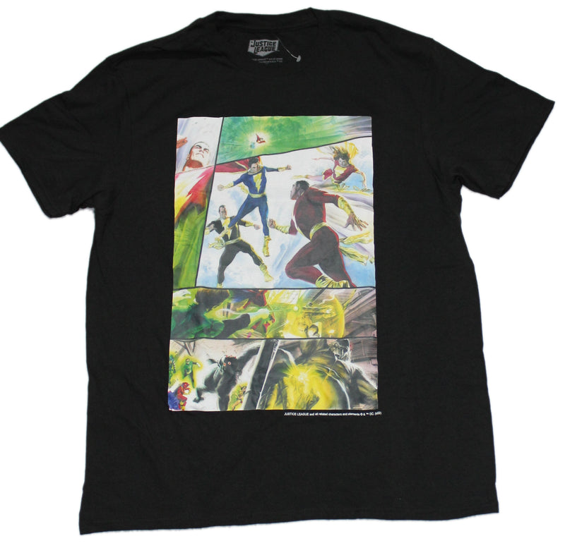 Justice League Mens T-Shirt - Marvel Family Color Panels