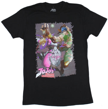 Jojo's Bizarre Adventure Mens T-Shirt - Colorful Action Duo And Mask Image