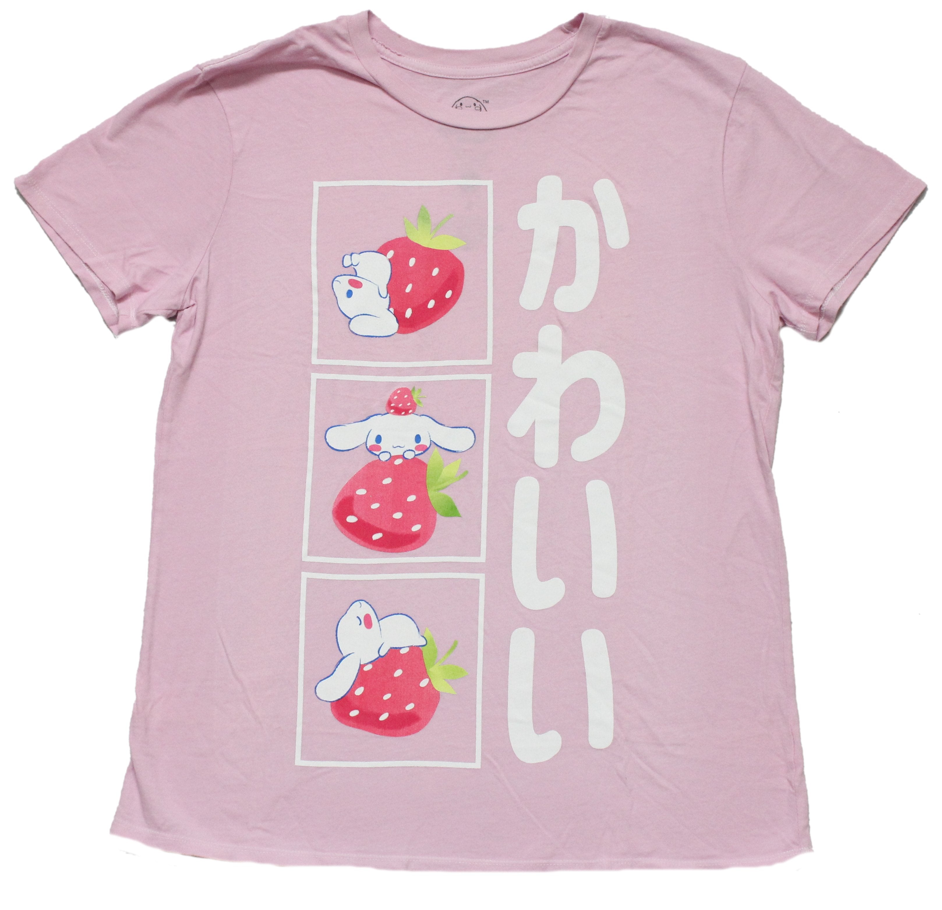 Cinnamoroll  X Ichigo Sanrio  Mens T-Shirt -Strawberry Kanji