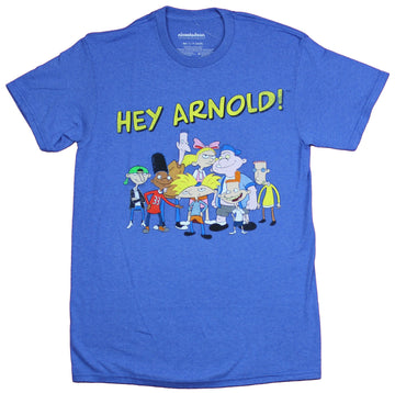 Hey Arnold Mens  T-Shirt - Giant Cast Image Under Logo