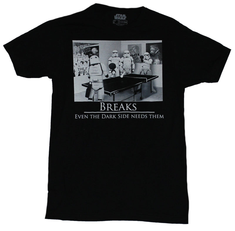Star Wars Mens T-Shirt  - Breaks Even The Darkside Needs Them Ping pong Image