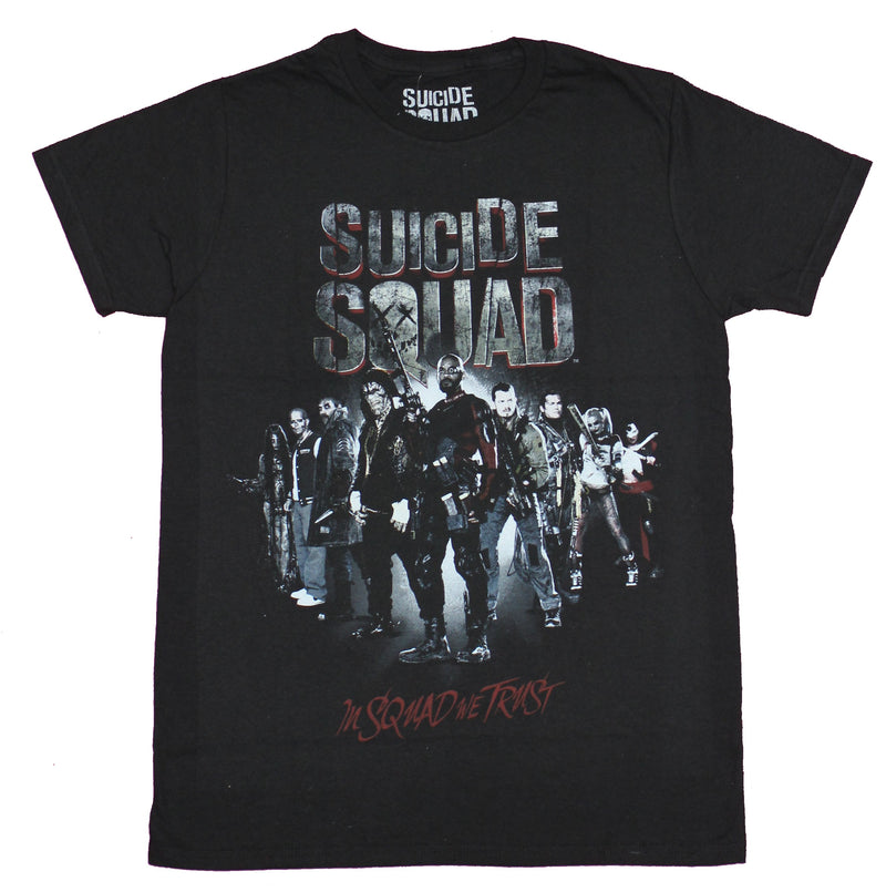 Suicide Squad Mens T-Shirt- In Squad We Trust Group Under Logo