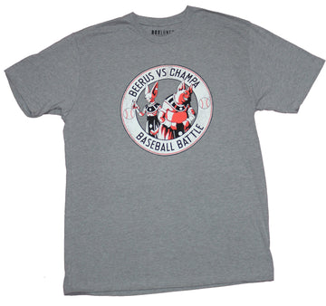 Dragon Ball Z Mens T-Shirt - Beerus Vs. Champa Baseball Circle Image