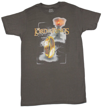 Lord of The Rings Mens T-Shirt - Ring Script Eye Collage Image