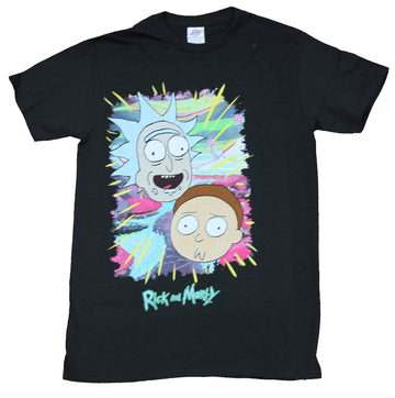 Rick & Morty  Mens T-Shirt - Colorful Trippy Floating Heads Image