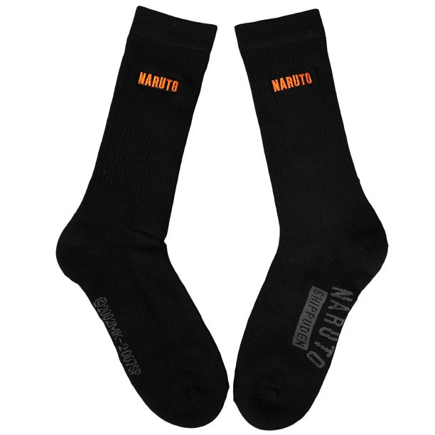 Naruto Embroidered Black Athletic Crew Socks (3-Pack)