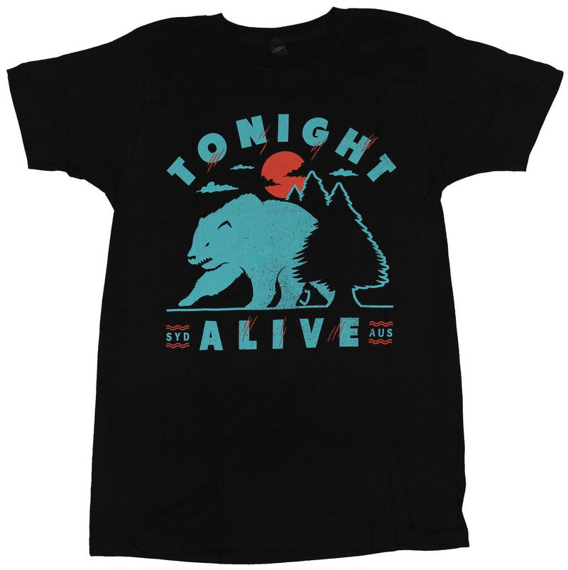 Tonight Alive Mens T-Shirt - Big Blue Bear In the Woods Word Logo - Inmyparentsbasement.com
