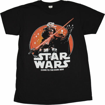 Star Wars Mens T-Shirt - Darth Vader Samurai Orange Come To The Dark Side