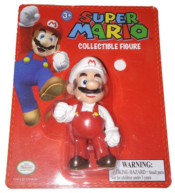 Super Mario Brothers Clip on 2 Red and White Fire Mario Action Mini Figure