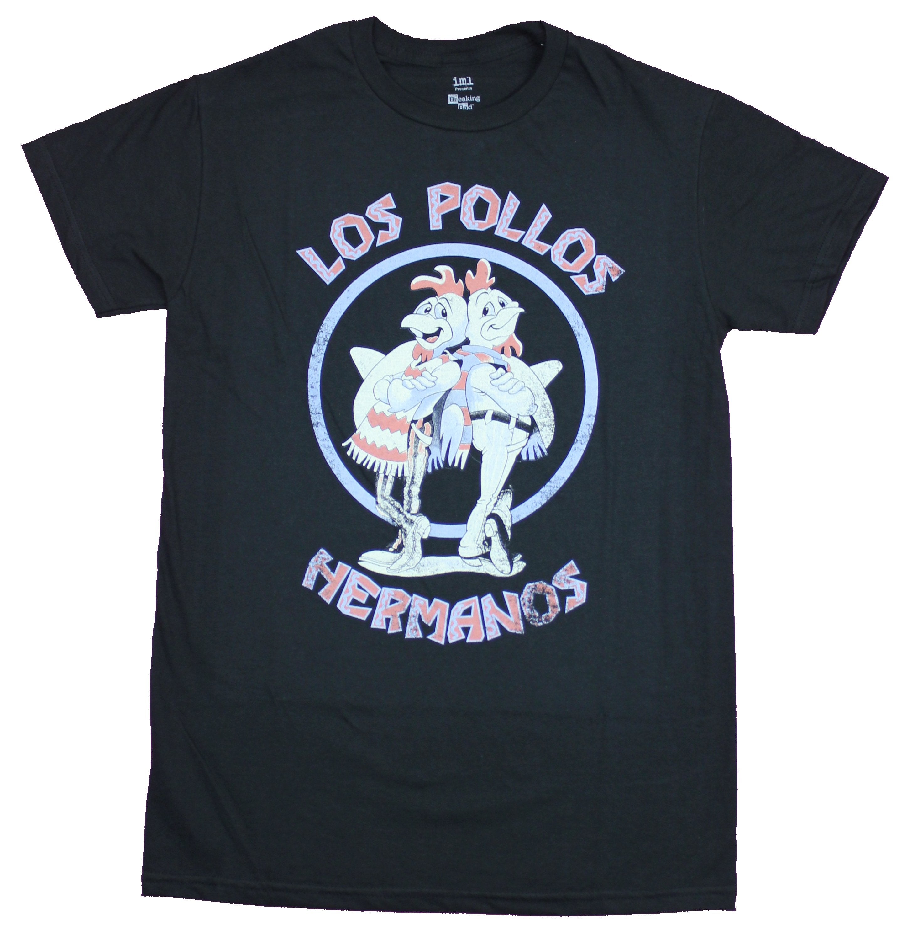 Breaking Bad Mens T-Shirt  - Los Pollos Hermanos Classic Logo Distressed