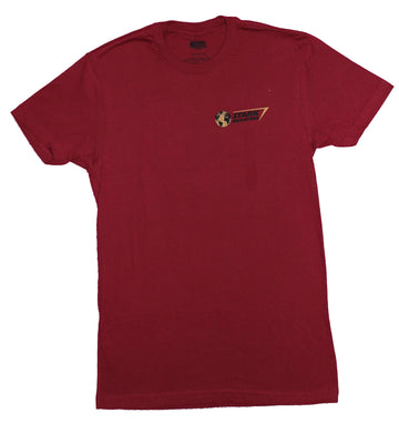 Iron Man Mens T-Shirt - Stark Industries Lapel Face & Motto Back