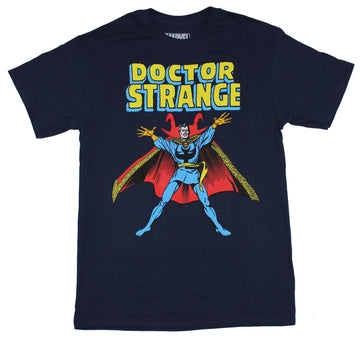 Doctor Strange (Marvel Comics) Mens T-Shirt - Casting Spells Under Classic Logo