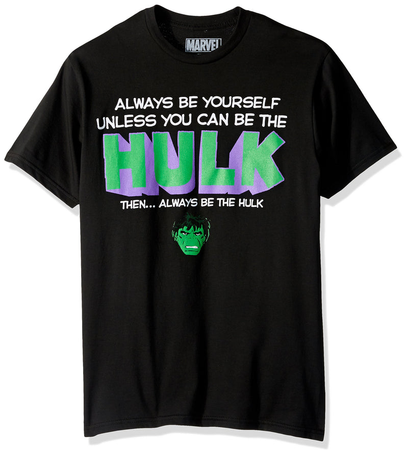 Hulk Incredible (Marvel) Mens T-Shirt -Always Be Yourself Unless Logo