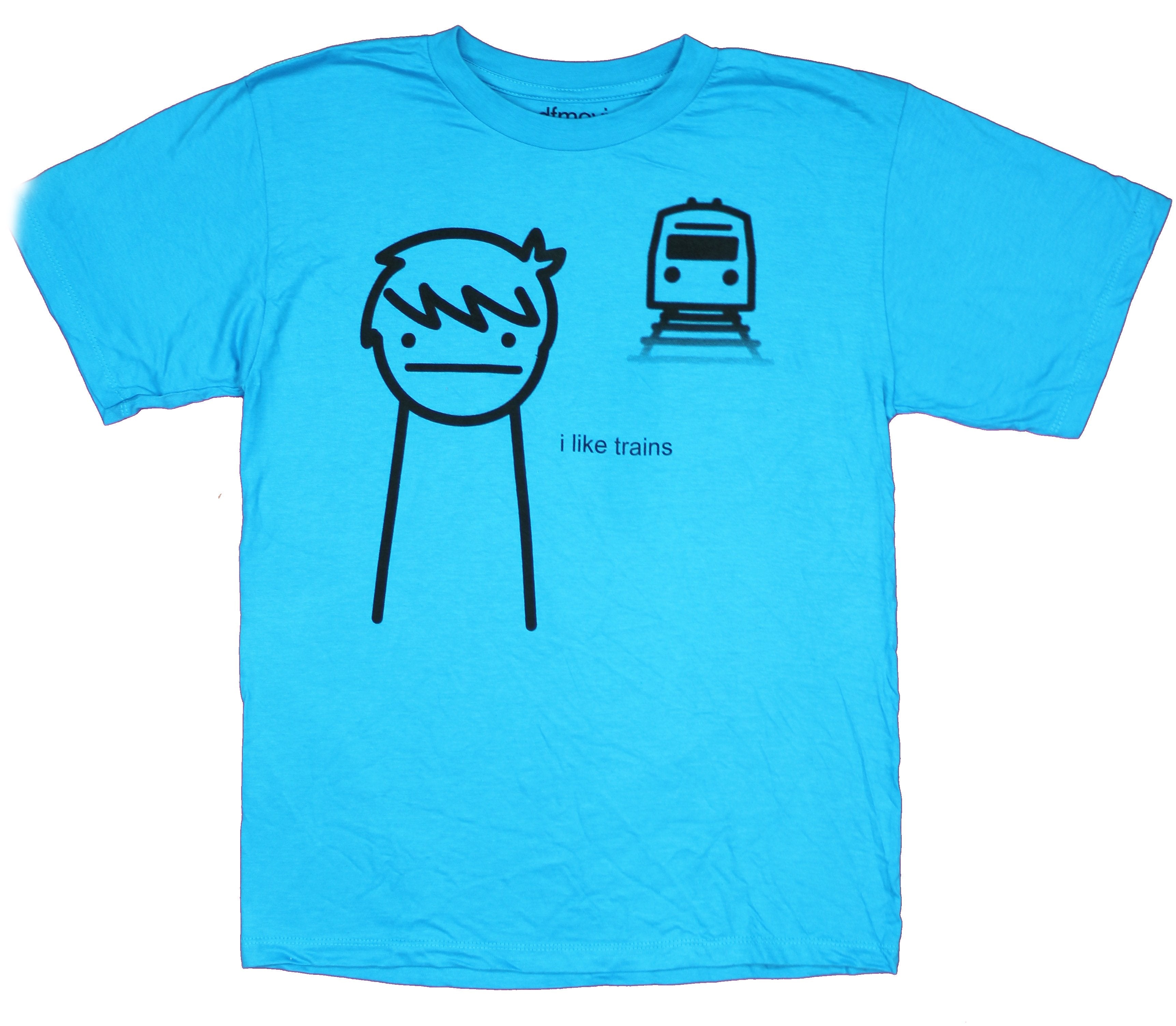 ASDF Movie Mens T-Shirt - I Like Trains Drawing