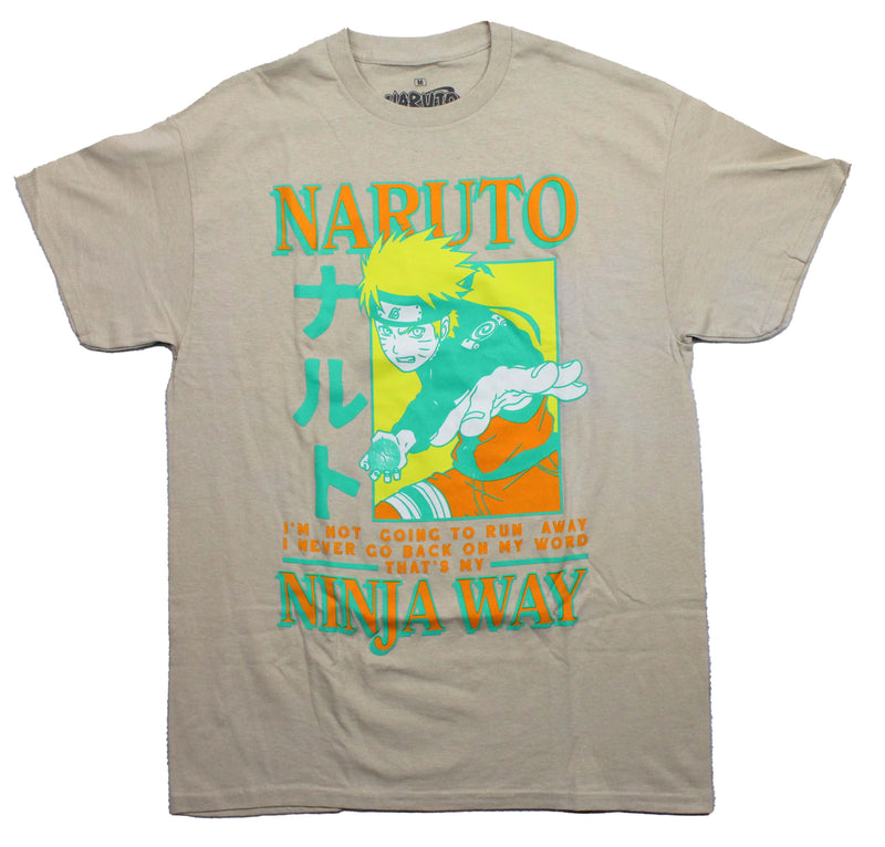 Naruto Shippuden Mens T-Shirt - Ninja Way "I'm Not Going to Run Away"