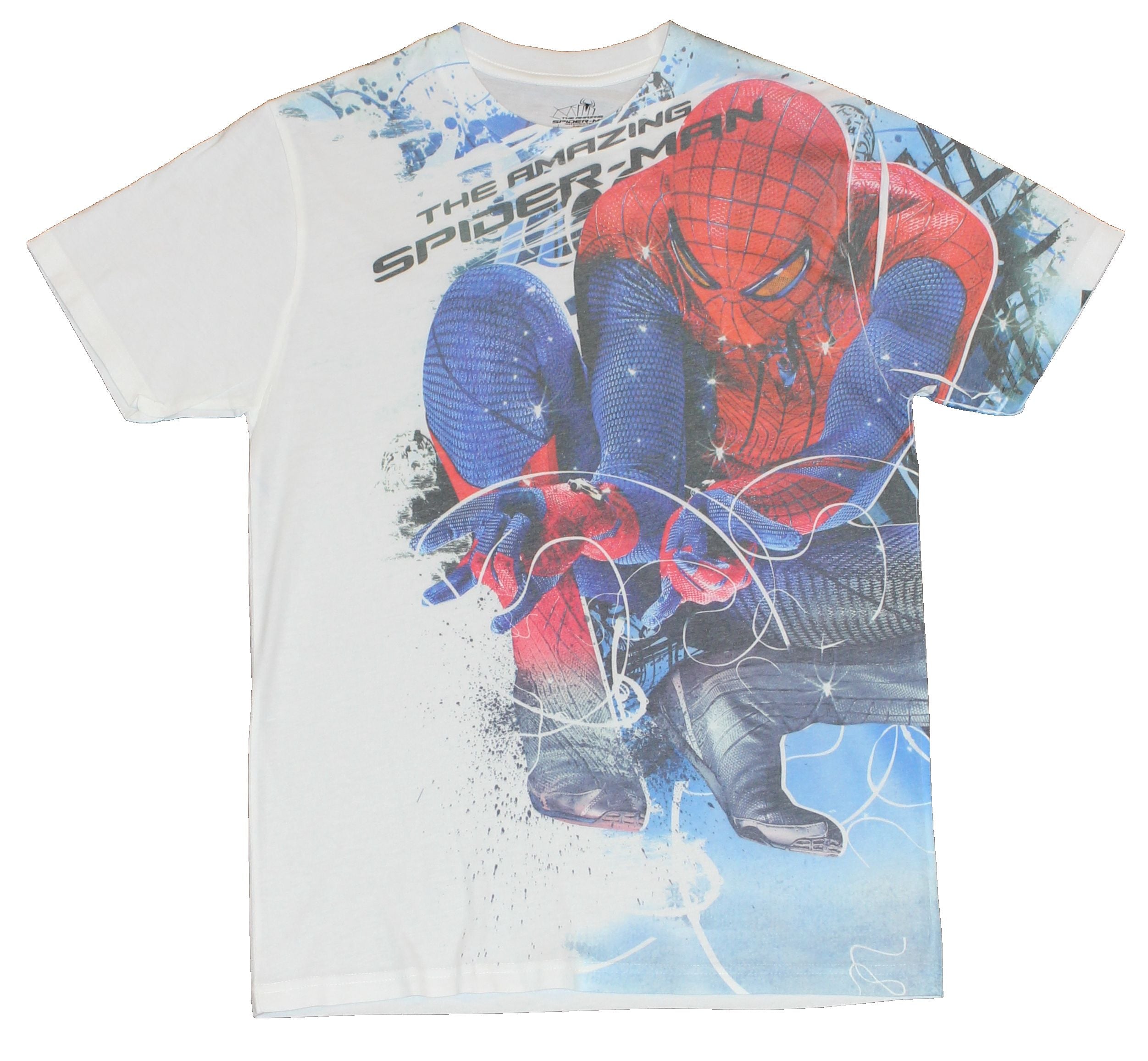 Spider-Man (The Amazing Spiderman of Marvel Comics) Mens T-Shirt  - Giant Web