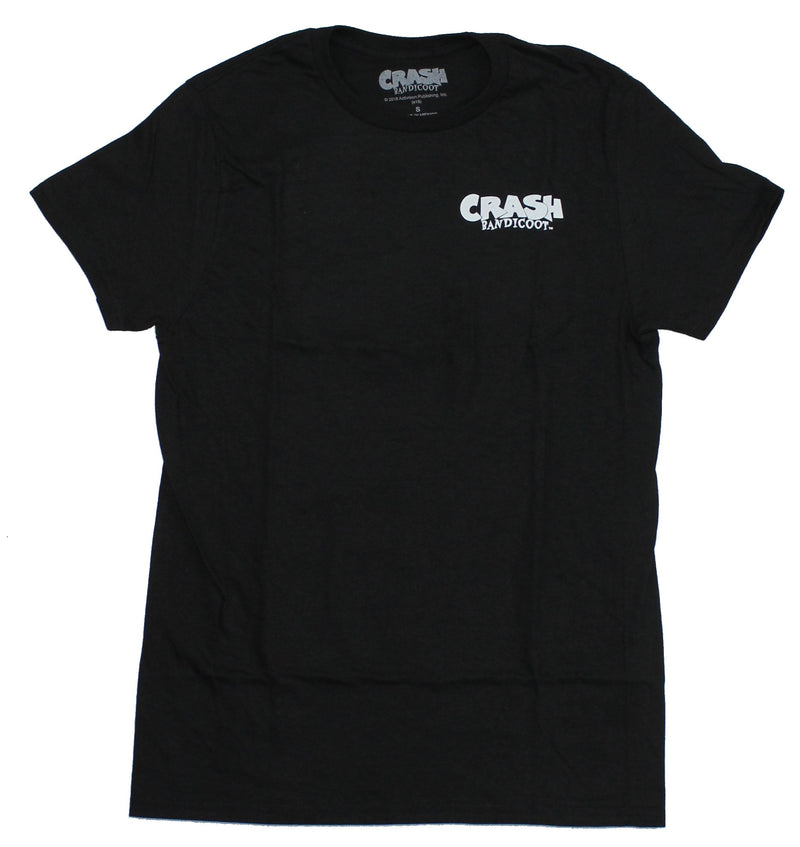 Crash Bandicoot Mens T-Shirt - Lapel Front Aku Aku Witch Doctor Back