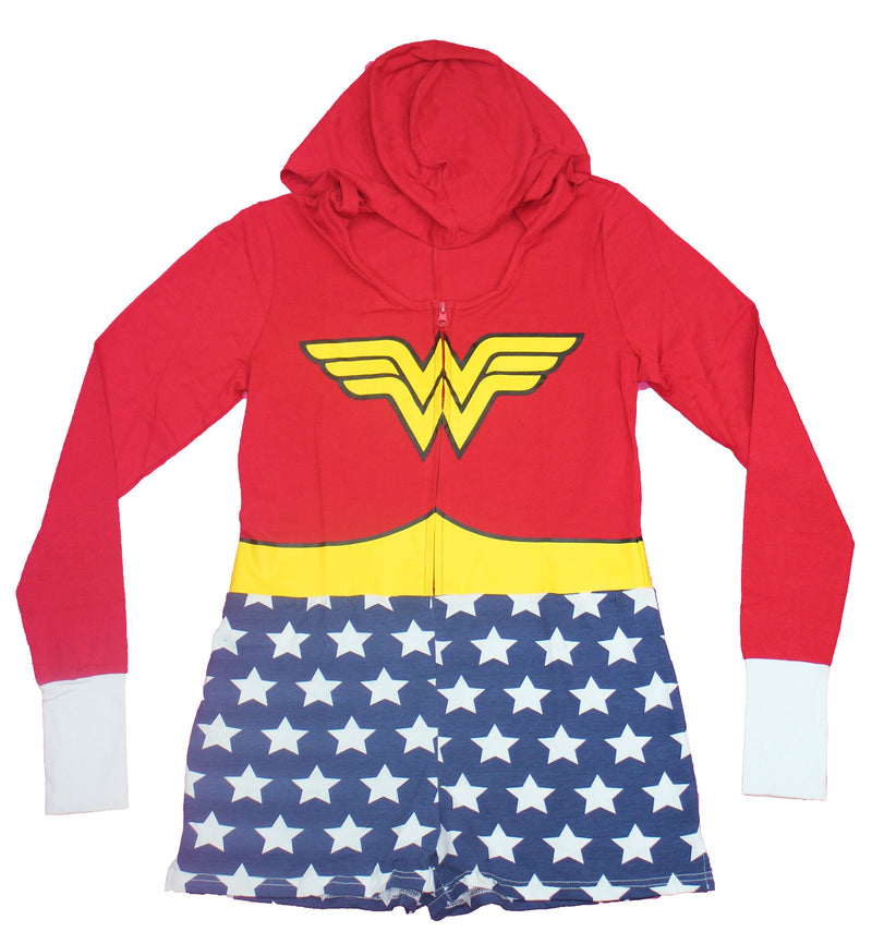 Wonder Woman Girls Juniors Skirted Hoodie - Costume Cosplay Retro Look