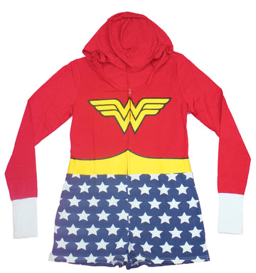 Wonder Woman Girls Juniors Skirted Hoodie - Costume Cosplay Retro Look