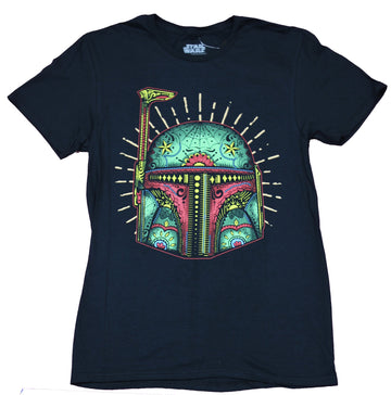 Star Wars Mens T-Shirt -  Boba Fett Ornate Sugar Skull Image